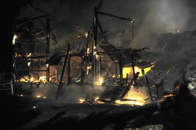 Barn Fire on Peiffer Road, Washington Township.  photo by Curt Werner