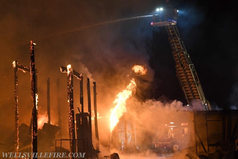 Barn Fire on Sunday, February 26, Meadow Trail, Monaghan Township.  photos by Curt Werner