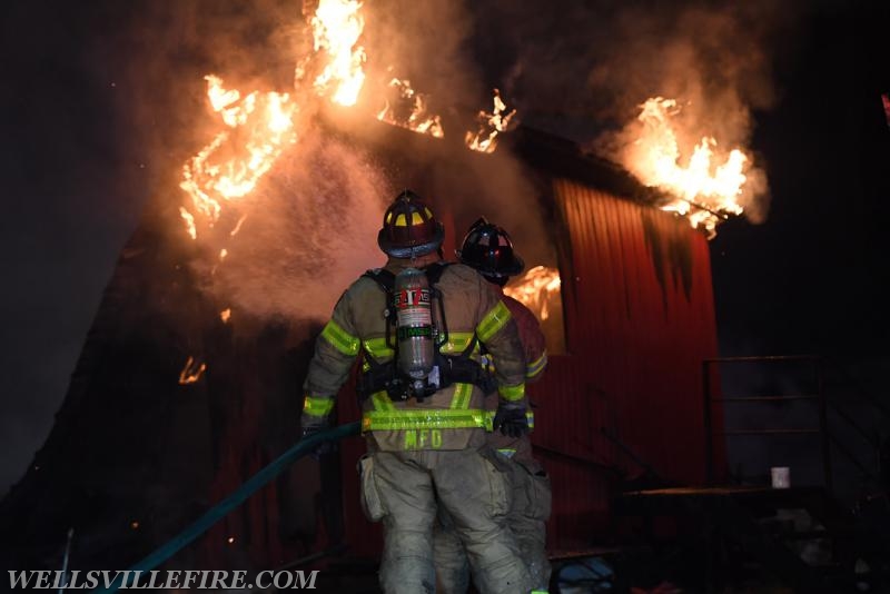 Barn Fire on Sunday, February 26, Meadow Trail, Monaghan Township.  photos by Curt Werner