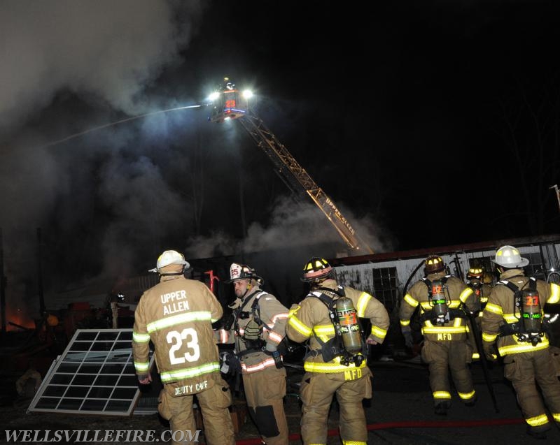 Barn Fire on Sunday, February 26, Meadow Trail, Monaghan Township.  photos by Curt Werner