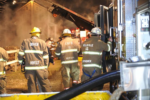 Barn Fire on Peiffer Road, Washington Township.  photo by Curt Werner