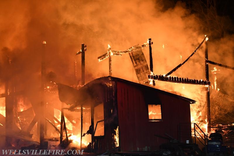 Barn Fire on Sunday, February 26, Meadow Trail, Monaghan Township.  photos by Curt Werner