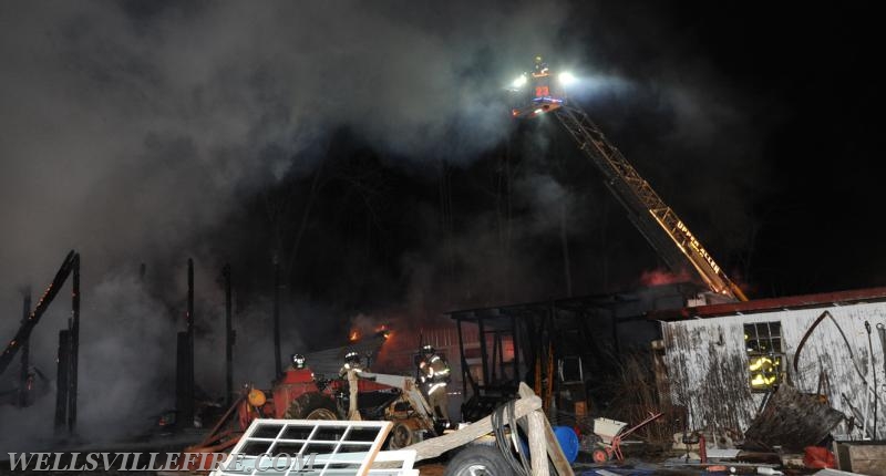 Barn Fire on Sunday, February 26, Meadow Trail, Monaghan Township.  photos by Curt Werner