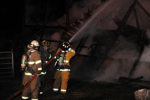 Barn Fire on Peiffer Road, Washington Township.  photo by Curt Werner