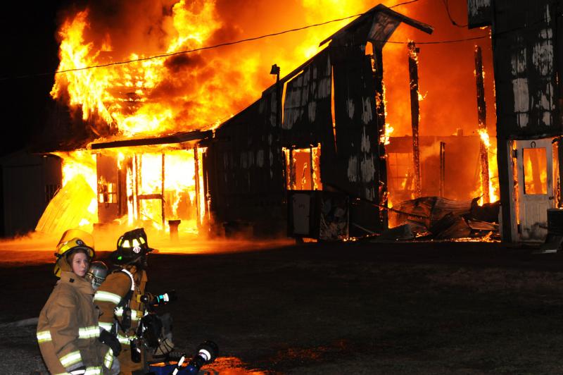 Barn fire on Saturday, January 2, 2016, at Mine Bank Road, Washington Township.  photos by Curt Werner 