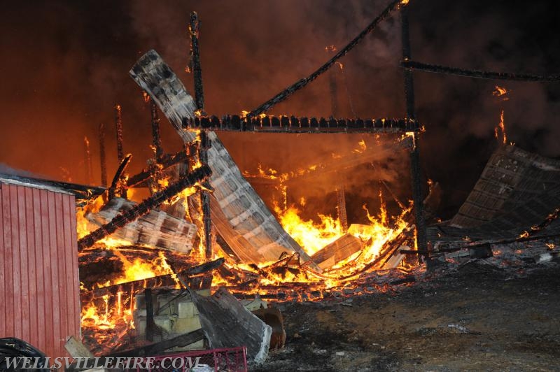 Barn Fire on Sunday, February 26, Meadow Trail, Monaghan Township.  photos by Curt Werner