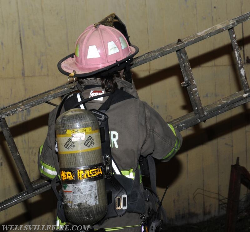 Quick action saves barn on Main St, Wellsville, May 20th, 1:00 a.m.  photos by Curt Werner