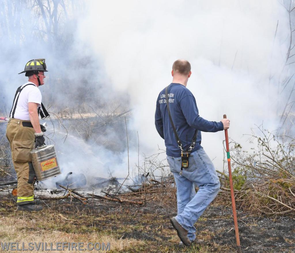 Wednesday, March 11, brush fire on Farm Valley Road, Warrington Township.  photos by curt werner