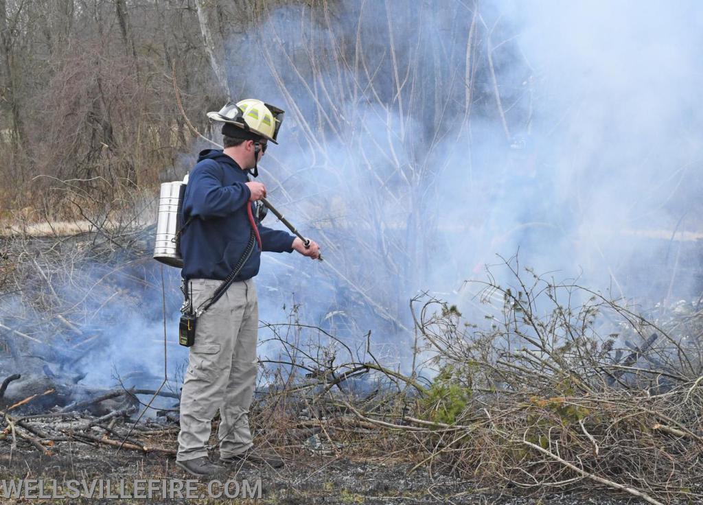 Wednesday, March 11, brush fire on Farm Valley Road, Warrington Township.  photos by curt werner