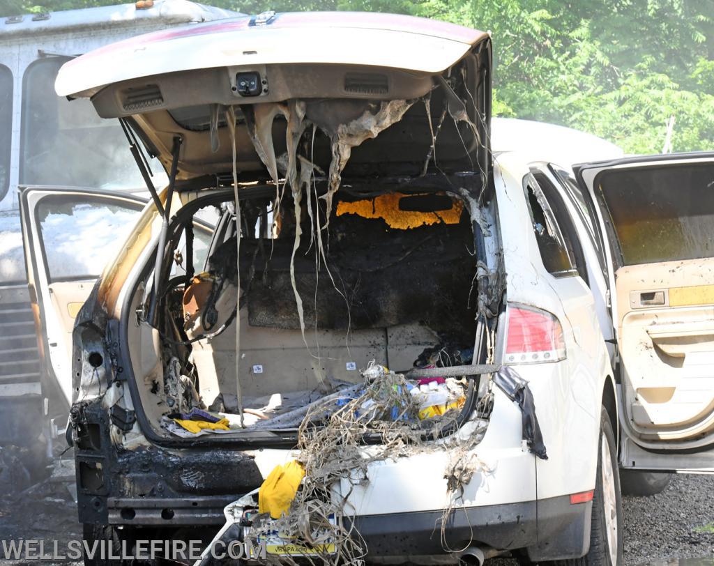 On Tuesday, June 9, Wellsville Fire Company responds to a car fire on Big Rock Drive, Warrington Township. photos by curt werner
