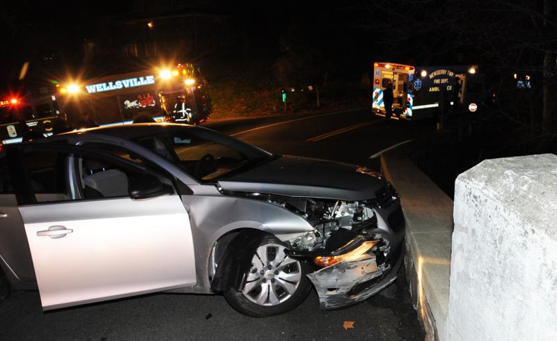 Wreck on Kunkles Mill Road Bridge on Tuesday, November 17 at 10:10 p.m.  Photos by Curt Werner