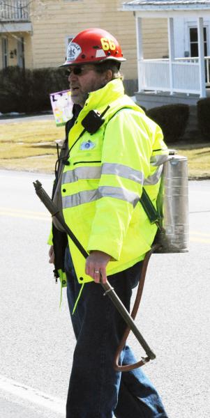 Brush fire on York Road, Thursday, March 19.  photos by Curt Werner