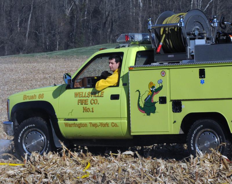 Brush fire in a corn field Franklin Township on Saturday, November 22.  Photos by Curt Werner