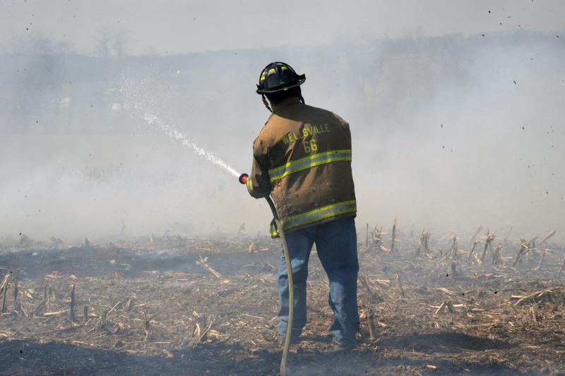 Brush fire in Washington Township on 4/2/15. photo by curt werner