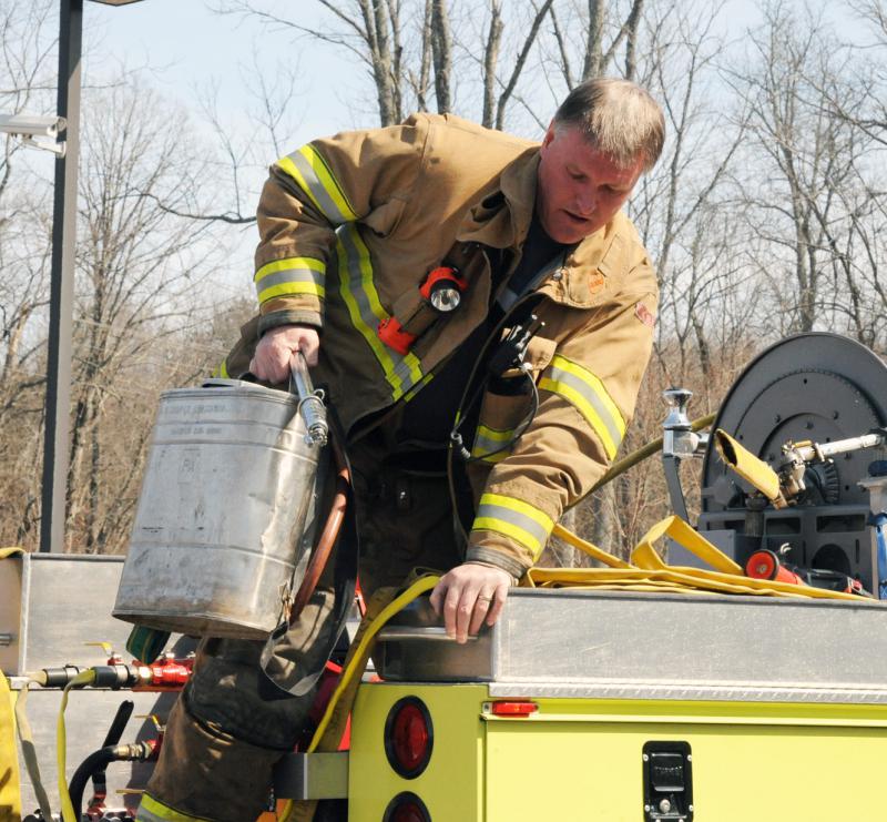 Brush fire on York Road, Thursday, March 19.  photos by Curt Werner