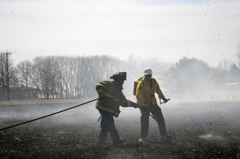 Brush fire in Washington Township on 4/2/15. photo by curt werner