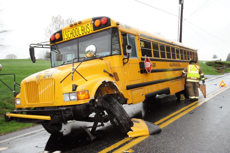 On Monday, April 20, a vehicle hit a Northern School District  school bus on Carlisle Road, Washington Township, at 9:05 a.m.  There was no children on the bus and the driver of the bus was unhurt.  The driver of the vehicle was taken to a local hospital
