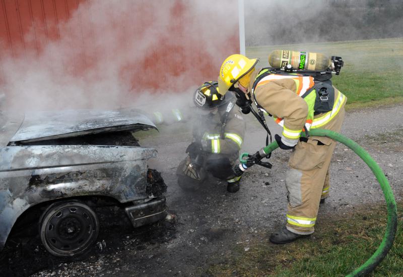 Car fire on Detters Mill Road on Wednesday, April 8.  Photos by Curt Werner