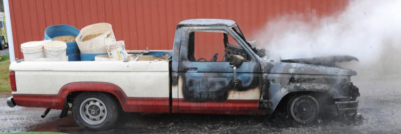 Car fire on Detters Mill Road on Wednesday, April 8.  Photos by Curt Werner