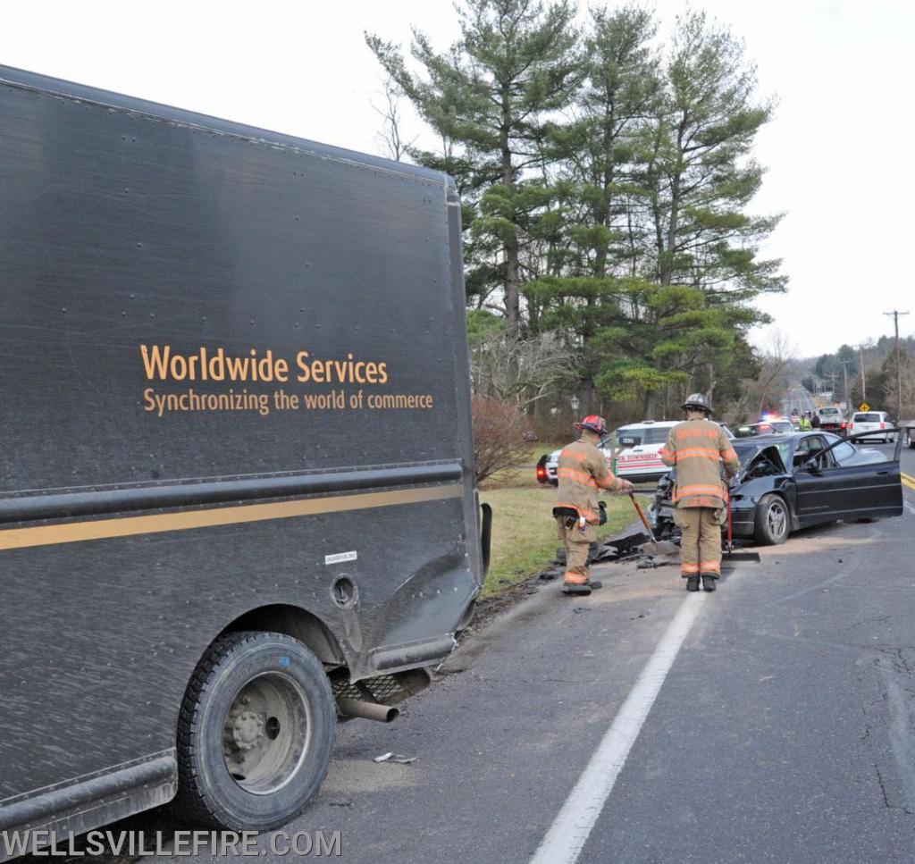 3/6/20 fatal accident in the sixty six hundred block of Carlisle Road.  Vehicle hit back of UPS truck.  photo by curt werner