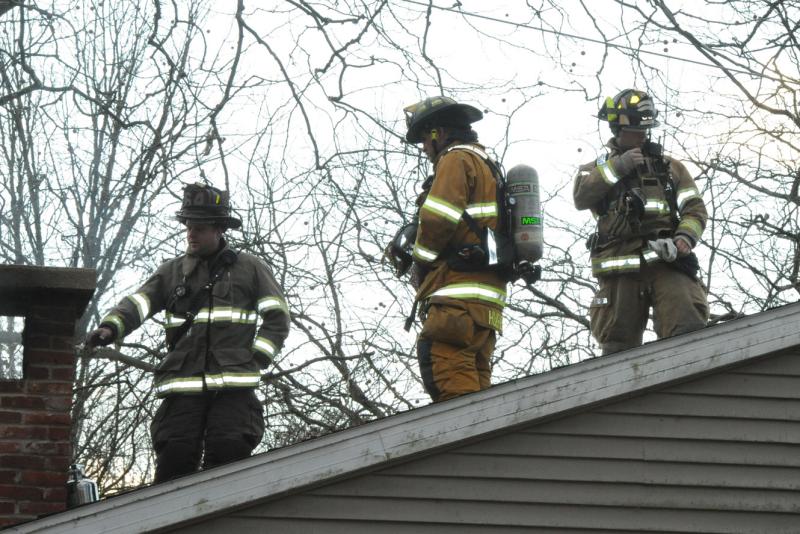 Chimney fire on Kralltown Road, 11/24/15.  photos by Curt Werner