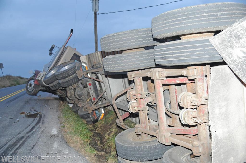 On Tuesday evening, November 19, a school bus and tractor trailer hauling corn collided at the intersection of Ridge Road and Bentz Mill Road.  photos by curt werner