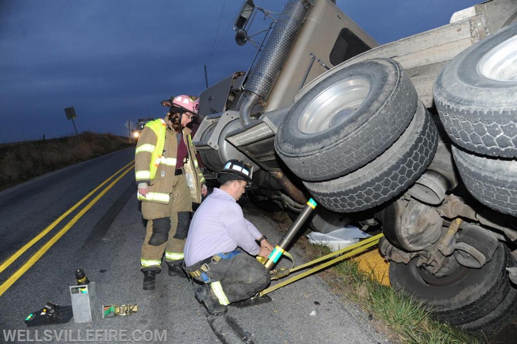 On Tuesday evening, November 19, a school bus and tractor trailer hauling corn collided at the intersection of Ridge Road and Bentz Mill Road.  photos by curt werner