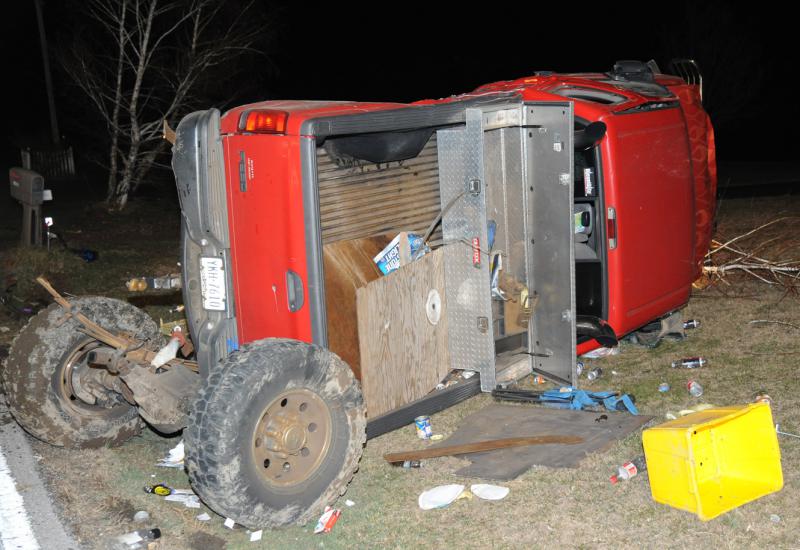 Vehicle overturned 3/21/16, 22:53. on Pinetown Road.  photo by curt werner
