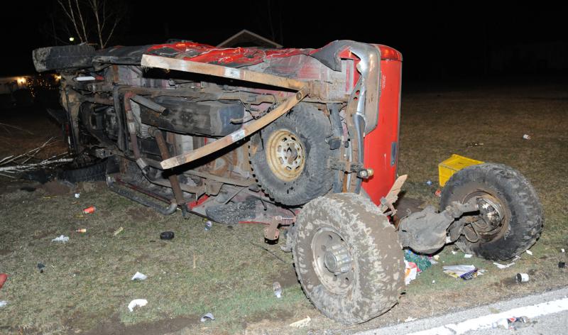 Vehicle overturned 3/21/16, 22:53. on Pinetown Road.  photo by curt werner