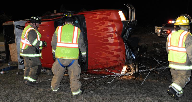 Vehicle overturned 3/21/16, 22:53. on Pinetown Road.  photo by curt werner