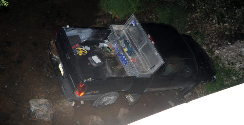 Truck into creek near intersection of Ridge and Bentz Mill Road on Friday, July 24.
