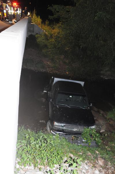 Truck into creek near intersection of Ridge and Bentz Mill Road on Friday, July 24.