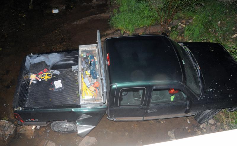 Truck into creek near intersection of Ridge and Bentz Mill Road on Friday, July 24.