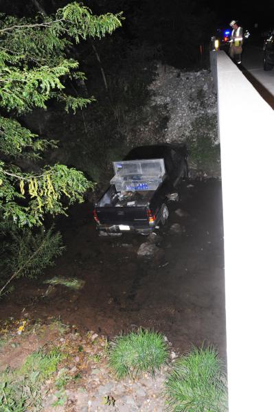 Truck into creek near intersection of Ridge and Bentz Mill Road on Friday, July 24.