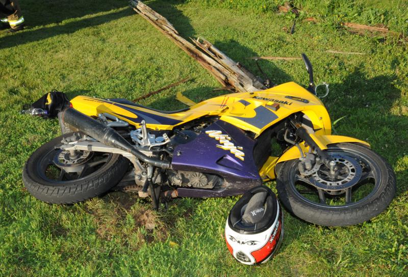 Motorcycle accident on Wednesday, July 15, at Fickes Rd & Carlisle Rd.  One person to the hospital.  photo by Curt Werner