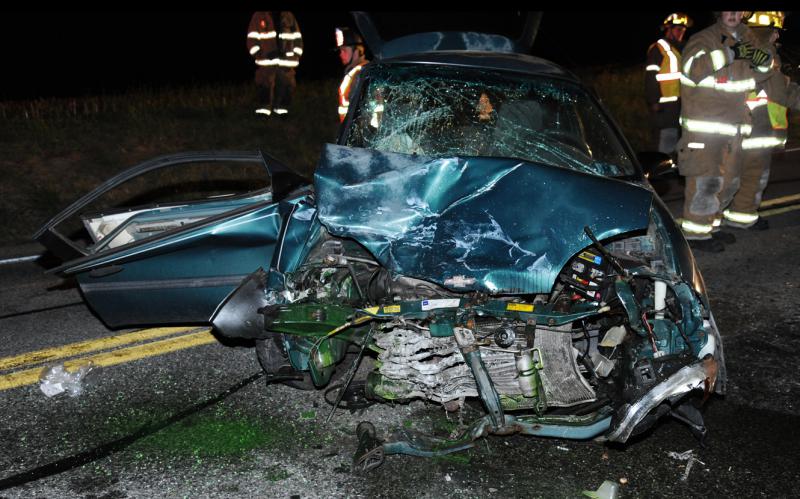 On Friday night, April 1, 11:00 p.m., two cars collided at the intersection of Pickett Road and Davidsburg Road, Washington Township, sending three people to a local hospital.  Wellsville Fire Company, East Berlin Fire Company, Liberty Ambulance, fire police and the Pa. State Police were on the scene.
photo by curt werner