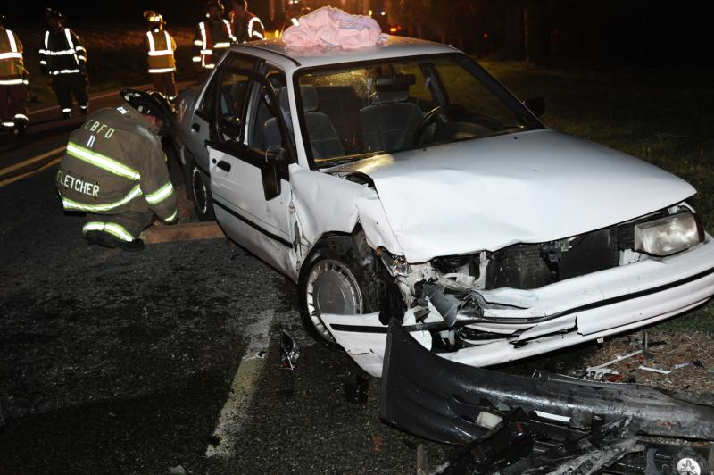 On Friday night, April 1, 11:00 p.m., two cars collided at the intersection of Pickett Road and Davidsburg Road, Washington Township, sending three people to a local hospital.  Wellsville Fire Company, East Berlin Fire Company, Liberty Ambulance, fire police and the Pa. State Police were on the scene.
photo by curt werner