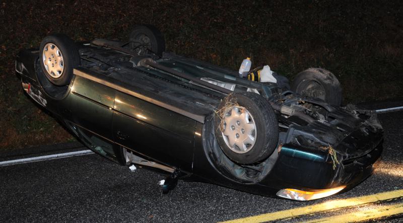 Car rollover on Alpine Road on Thursday, October 22.  Photos by Curt Werner