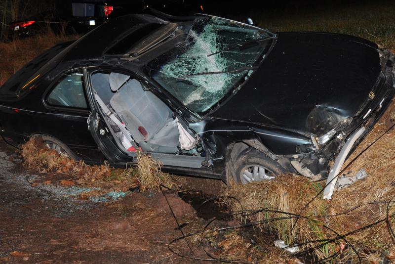 On Friday night, November 27, 11:36 p.m., a driver lost control and ran into a telephone pole near the intersection of Harmony Grove Road and Detters Mill Road, Warrington Township, becoming entrapped.    Dover Townhip, Wellsvile Fire Company, Dover Ambulance, fire police and Pa. State Police were on the scene.  On person was taken to an area hospital.