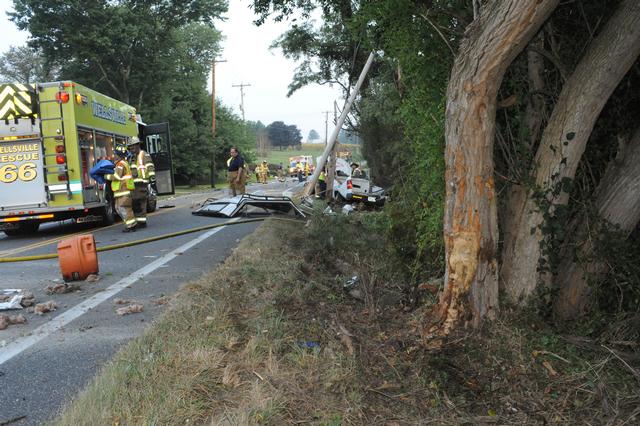 Orkin truck wreck on Carlisle Road on Tuesday morning, Sept. 10.  Photo by Curt Werner