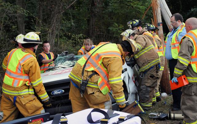 Orkin truck wreck on Carlisle Road on Tuesday morning, Sept. 10.  Photo by Curt Werner