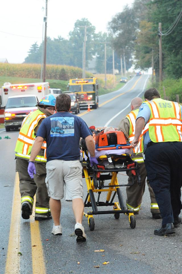 Orkin truck wreck on Carlisle Road on Tuesday morning, Sept. 10.  Photo by Curt Werner