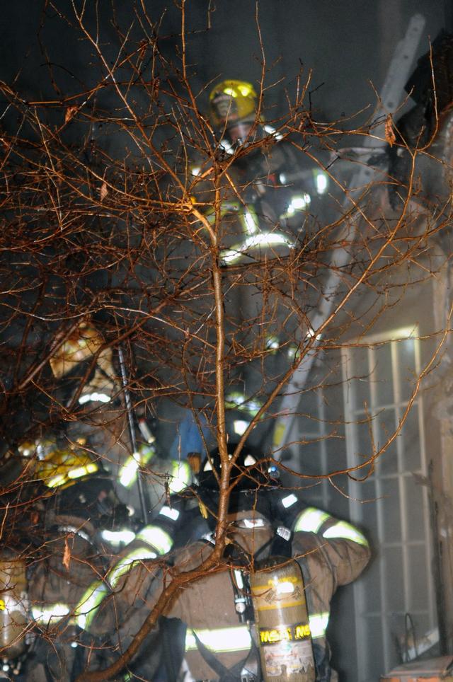 Early morning fire in Warrington Twp on Alpine Road. photos by Curt Werner