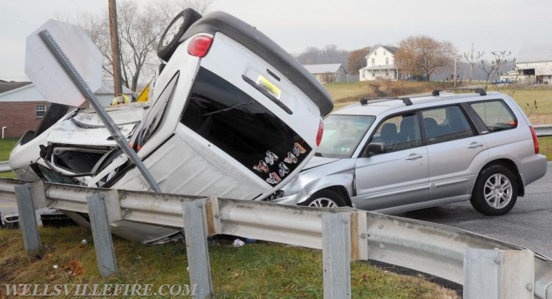 On Monday morning, November 28, 9:52 a.m., two vehicles collided at the intersection of Harmony Grove Road and Detters Mill Road, Warrinton Township.  photos by Curt Werner