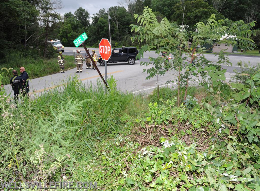 8/7/20 crash up hill into woods at Old York Road and Game Road, Washington Township.  photos by curt werner