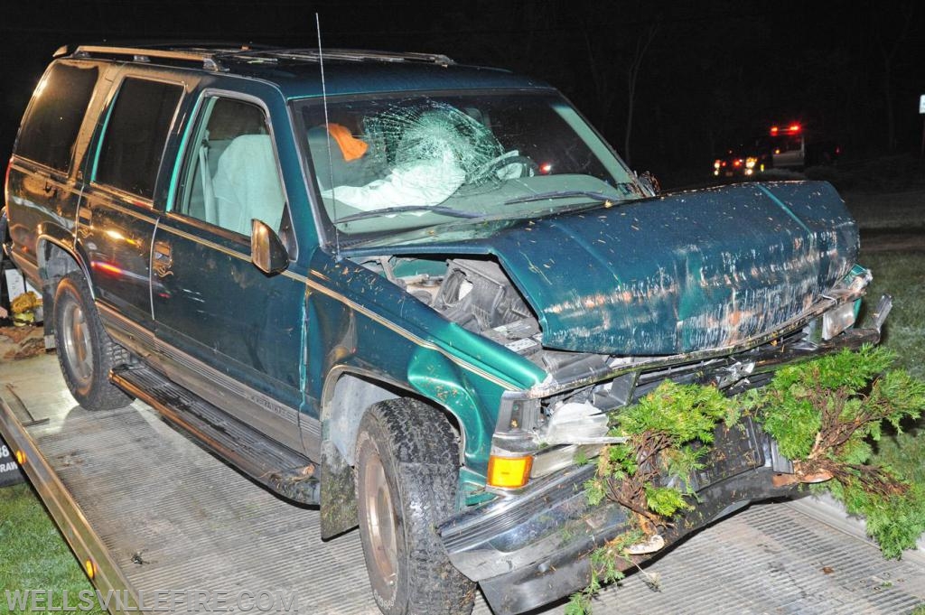 Friday night, August 23, vehicle into house on Wellsville Road.  photos by curt werner