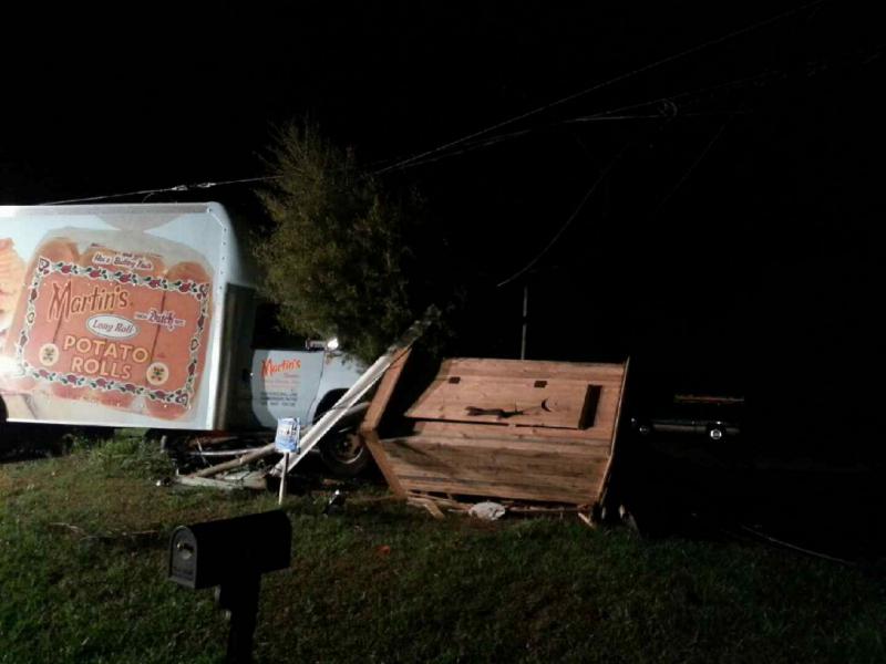 October 15, 2015  Motor Vehicle Accident w/injuries 1300 Rosstown Raod, truck into poles & power out in area - photo by Nyck Fair