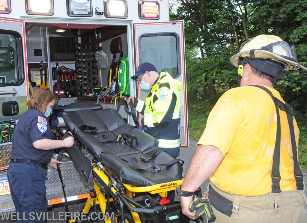 Early Wednesday morning a crash with entrapment near the intersection of Kralltown Road and Ridge Road, Washington Township.  Driver was flown by State MedEvac to an area hospital.  Wellsville Fire Company and fire police, Gelsinger EMS and Pa. State Police were on the scene.