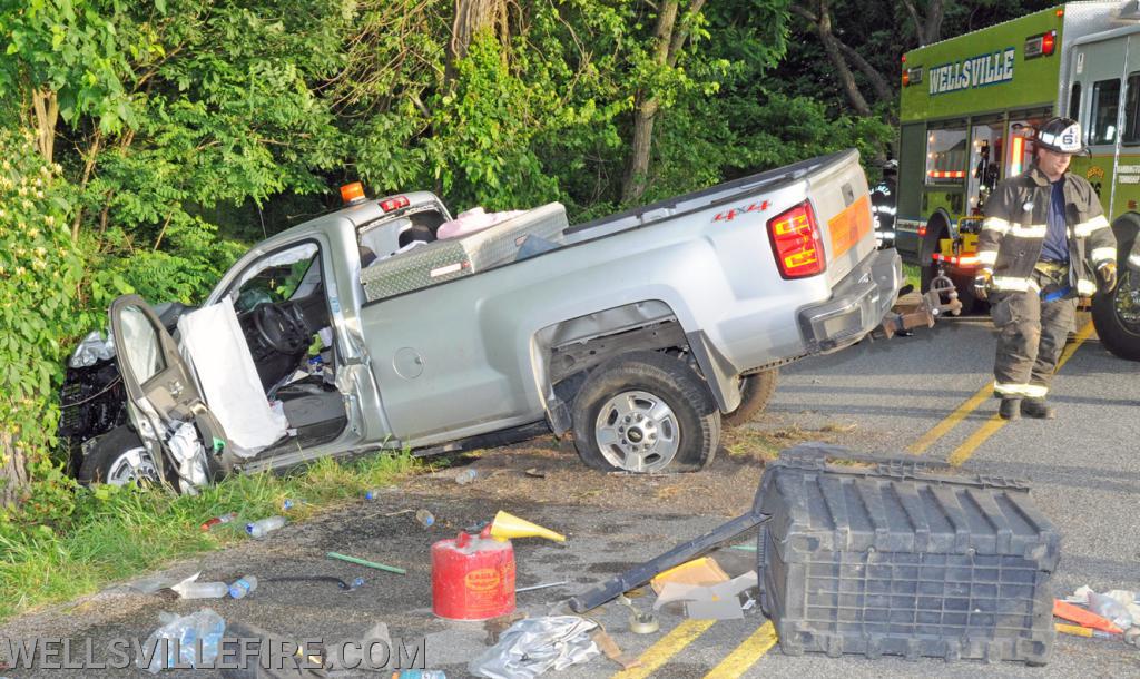 Early Wednesday morning a crash with entrapment near the intersection of Kralltown Road and Ridge Road, Washington Township.  Driver was flown by State MedEvac to an area hospital.  Wellsville Fire Company and fire police, Gelsinger EMS and Pa. State Police were on the scene.
