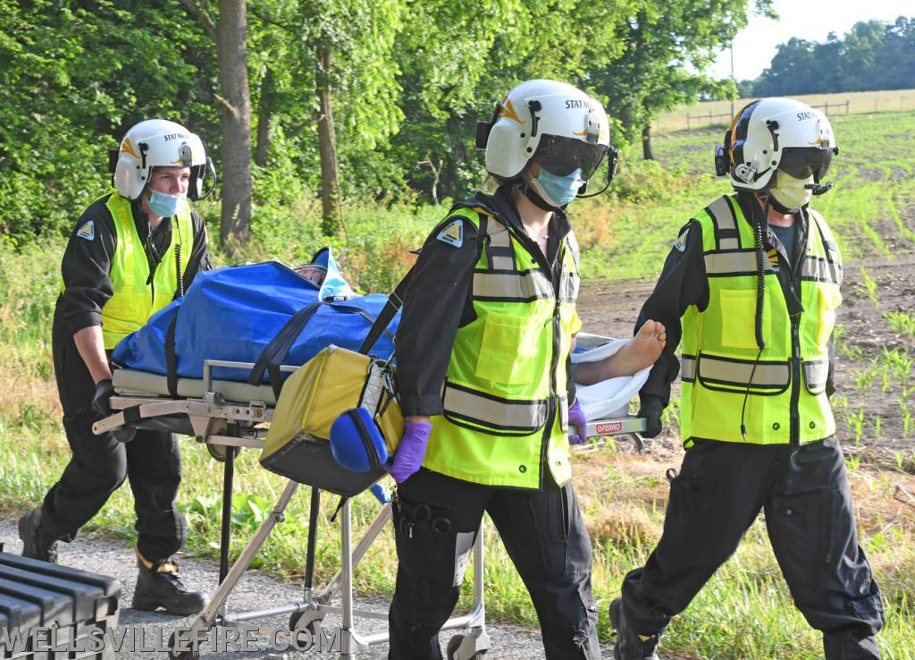 Early Wednesday morning a crash with entrapment near the intersection of Kralltown Road and Ridge Road, Washington Township.  Driver was flown by State MedEvac to an area hospital.  Wellsville Fire Company and fire police, Gelsinger EMS and Pa. State Police were on the scene.